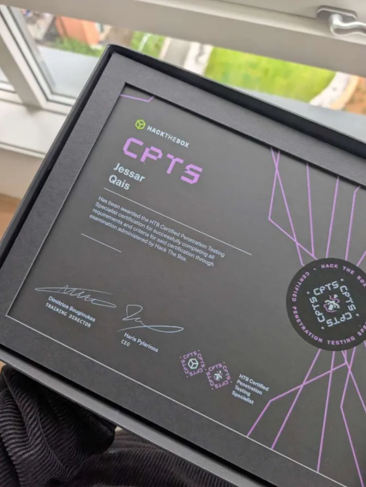 CPTS physical certificate